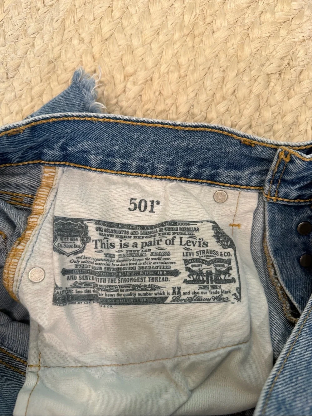 Levi's Distressed Blue Denim Cutoff Shorts